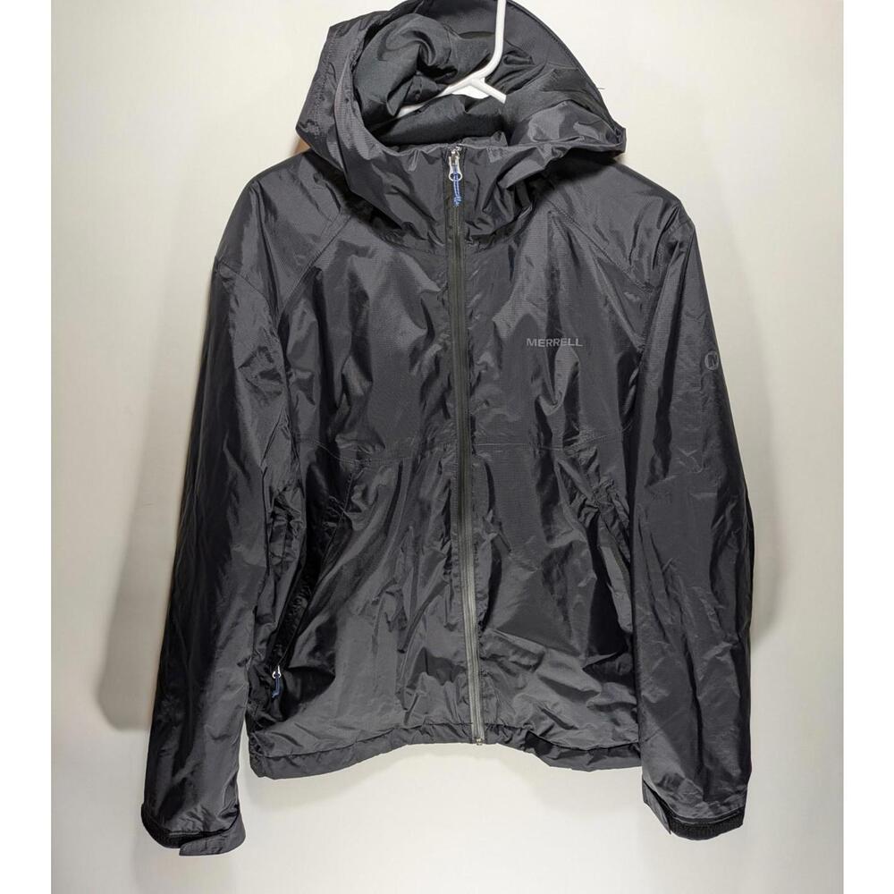 Mens MERRELL Fallon Black Full Zip Up Hooded Hiking‎ Jacket Coat 24816 Size M